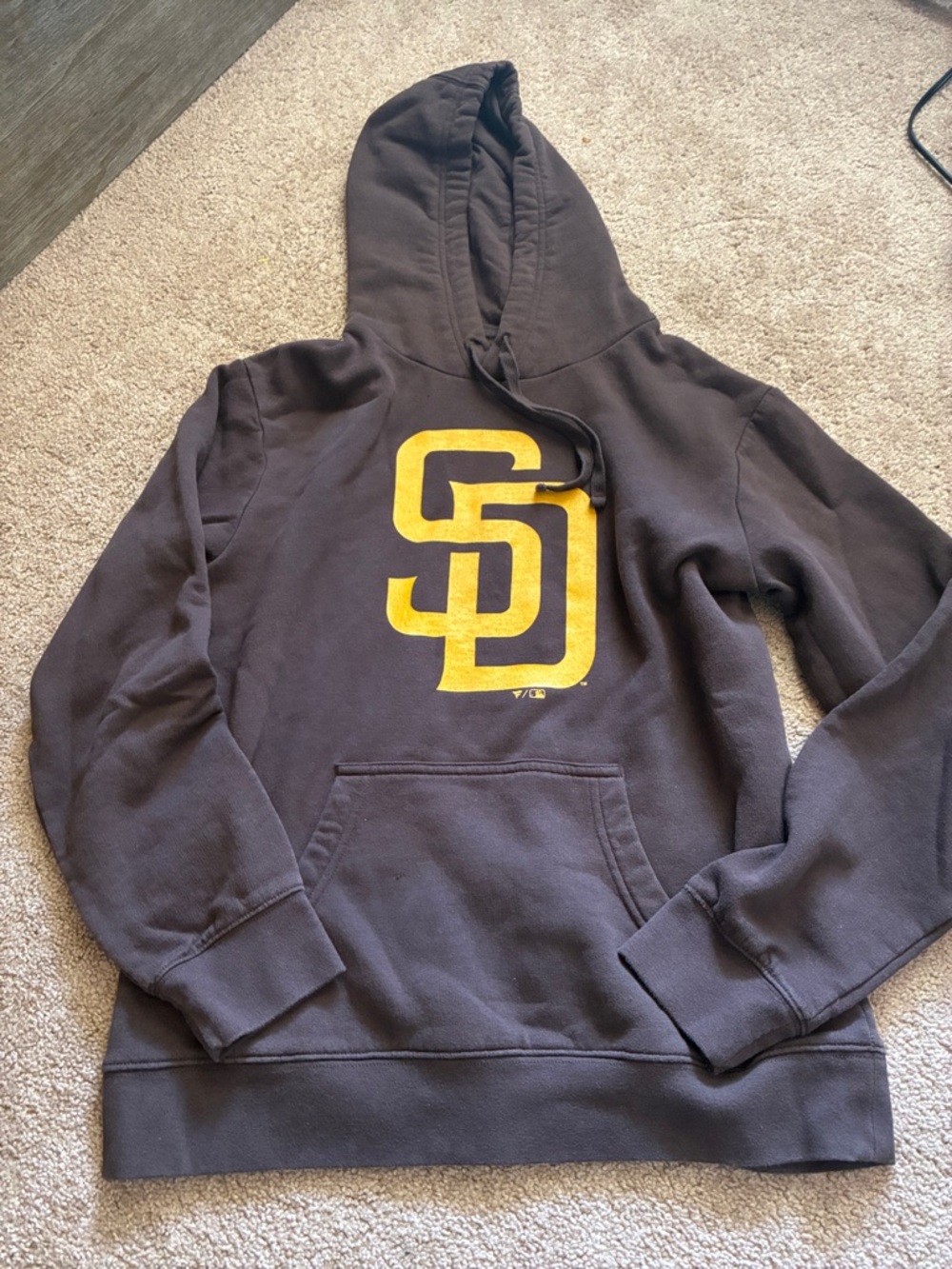 Fanatics Brown Crewneck Hoodie with Yellow SD Logo PADRES